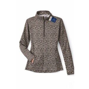 Tommy Bahama Everyday Active Quarter Zip Pullover Women’s Size S Leopard Print